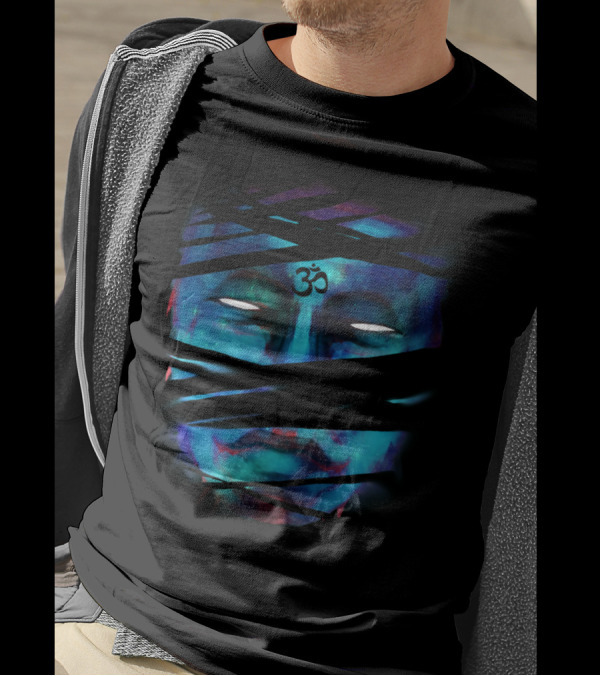 Om Buddha Universe Face With Sanskrit Elements T-Shirt