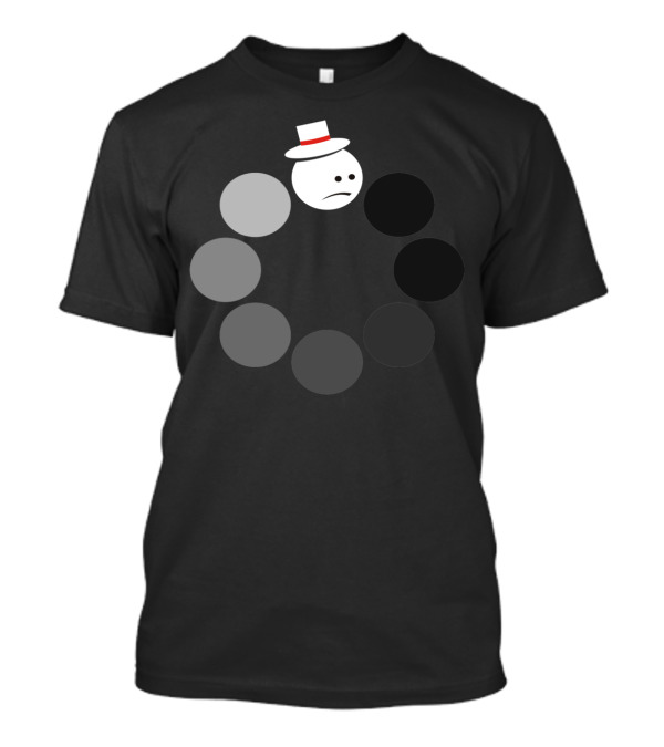 Buffering Look Closer Sad Face In Hat Loading Circle T-Shirt