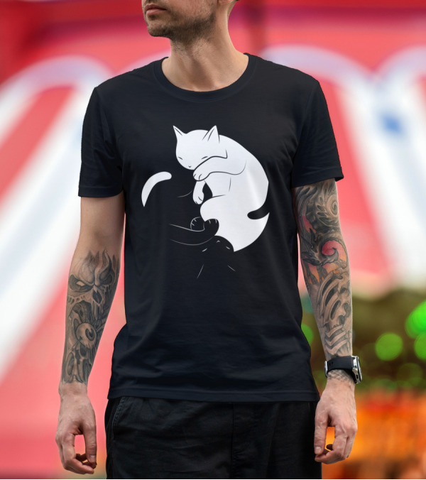 Premium T-Shirt: Yin Yang Eternal Cat Lover Luv Cats T-Shirt Yin Yang Eternal Cat Lover Luv Cats T-Shirt