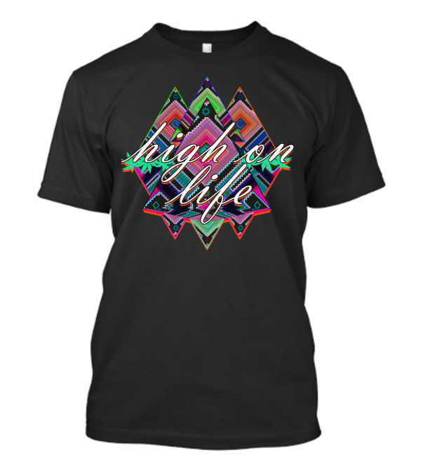 High On Life Geometric Psychedelic Triangle T-Shirt