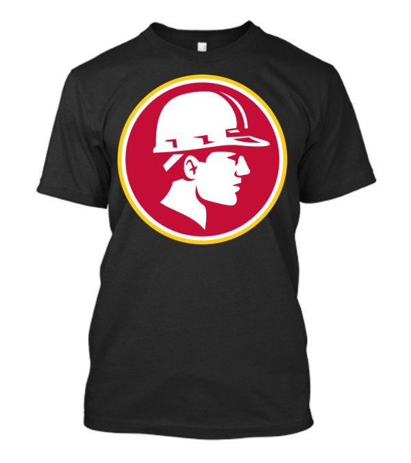 Builder Hardhat Profile Emblem Retro Circle T-Shirt