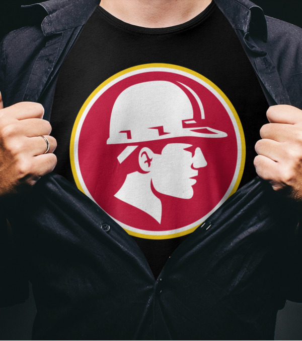 Builder Hardhat Profile Emblem Retro Circle T-Shirt