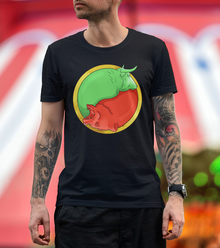 Bull And Bear Yin Yang T-Shirt