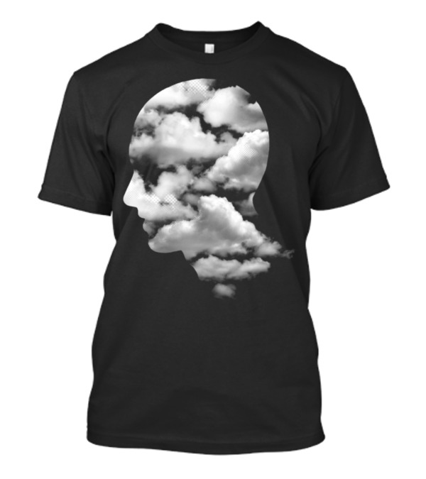 Clouded Judgment Silhouette With Clouds Filling A Profile T-Shirt