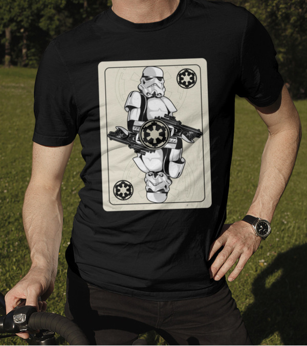 Ace Of Stormtrooper Playing Card Design With Galactic Empire Symbols T-Shirt
