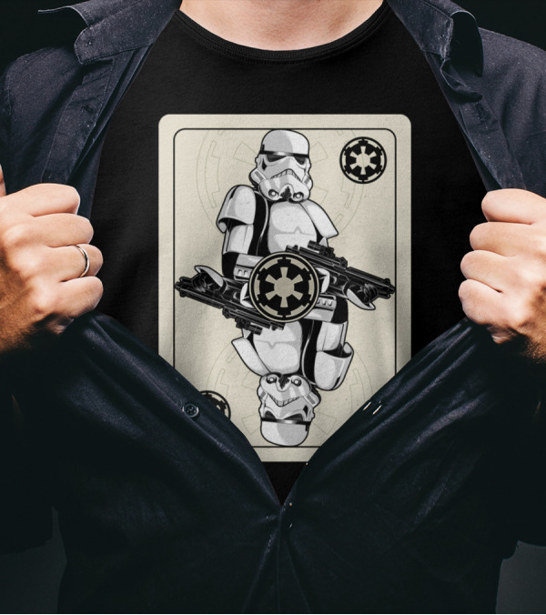 Ace Of Stormtrooper Playing Card Design With Galactic Empire Symbols T-Shirt