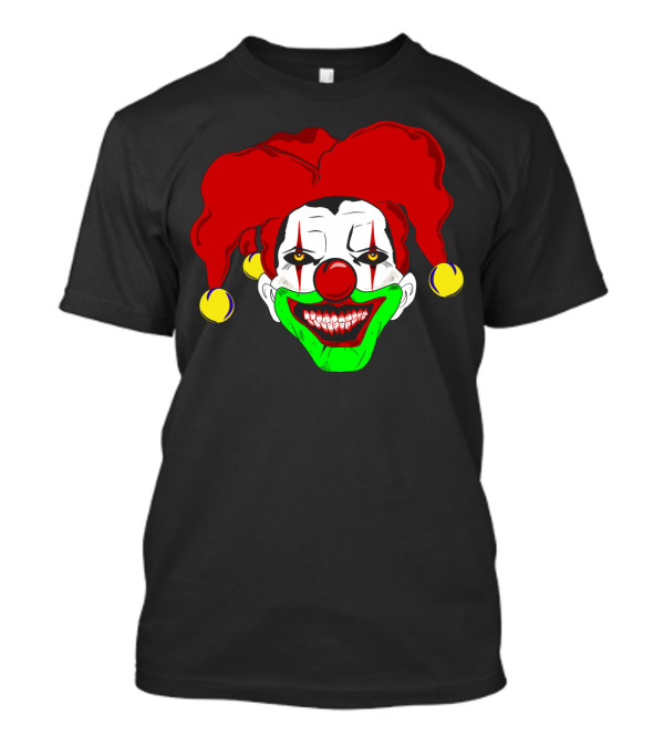 Clown Face With Red Hat And Green Smile T-Shirt
