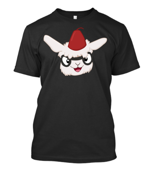 Eugene The Llama Red Hat Masked Face T-Shirt