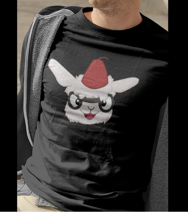 Eugene The Llama Red Hat Masked Face T-Shirt