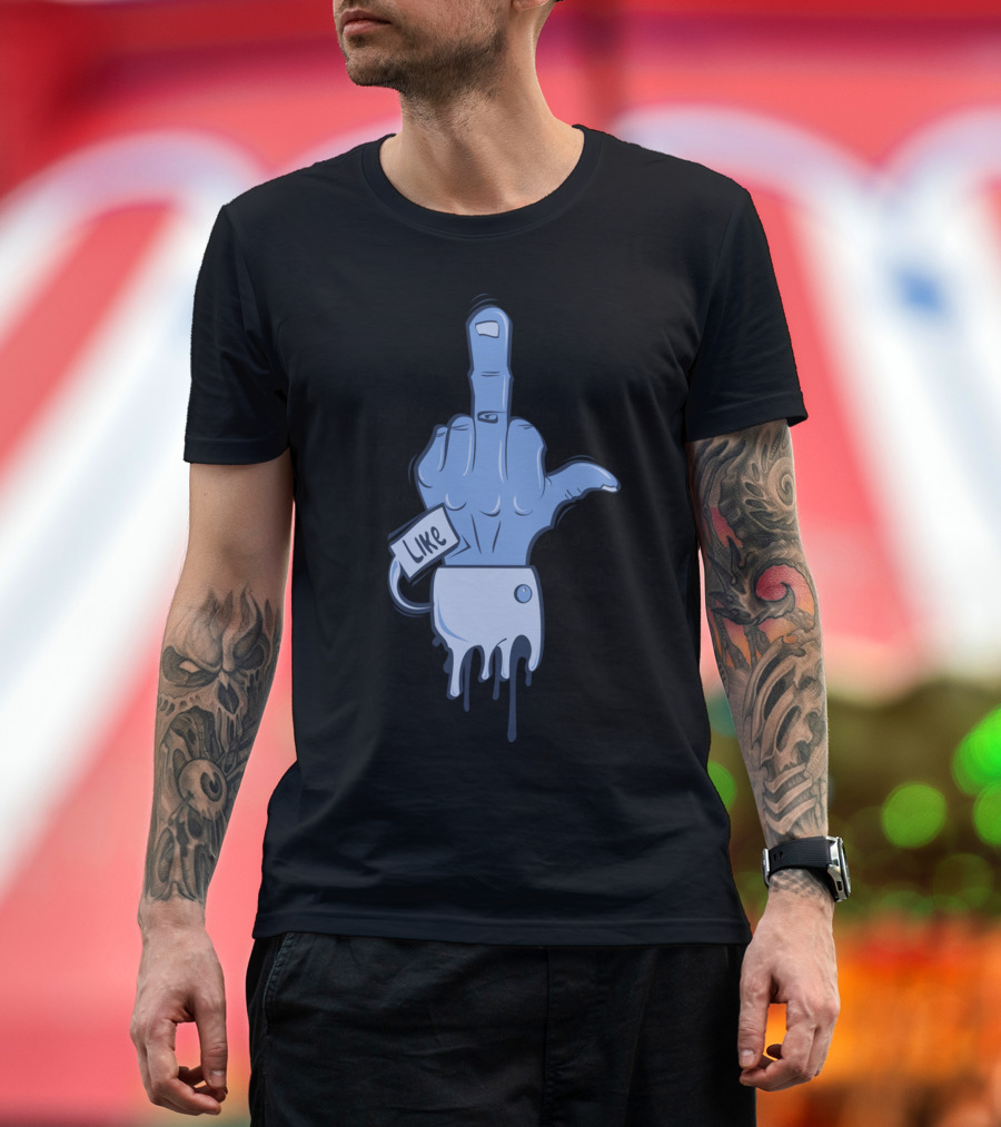 LIKE Hand Middle Finger Gesture T-Shirt