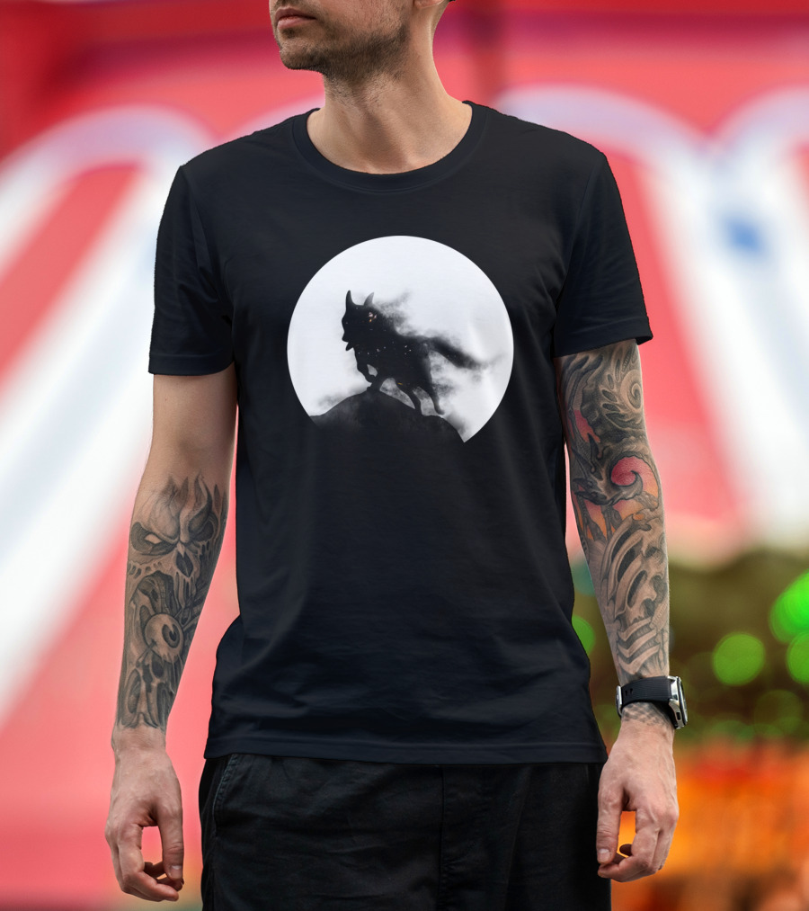 Freedom Is Wolf Silhouette Howling at Full Moon T-Shirt