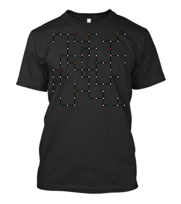Links And Nodes Geometric Connection Pattern Multicolor Grid T-Shirt