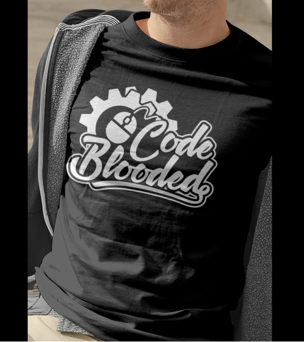 Code Blooded Computer Mouse Gear Icon Enthusiast T-Shirt