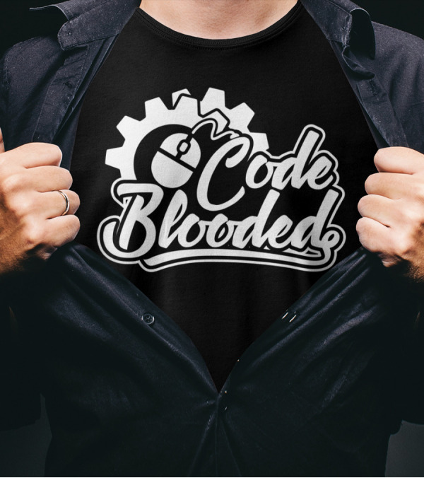 Code Blooded Computer Mouse Gear Icon Enthusiast T-Shirt