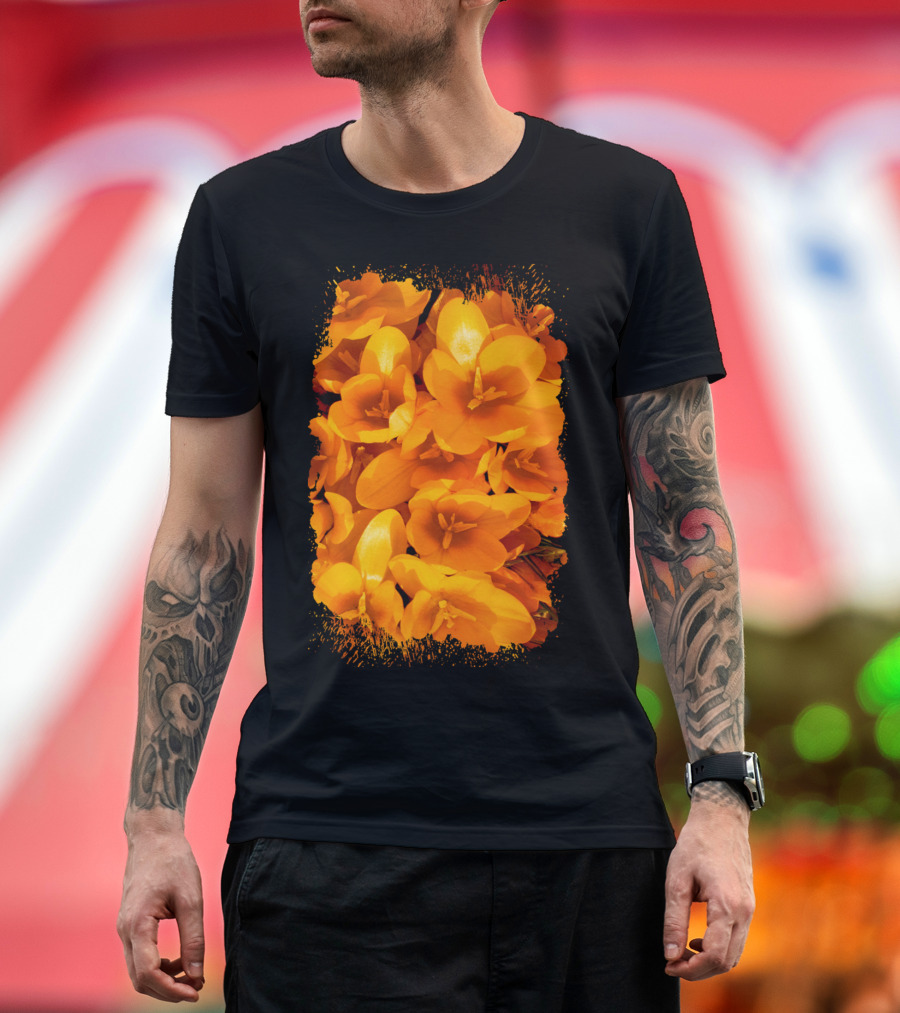 Gold Blooms in Floral Garden T-Shirt