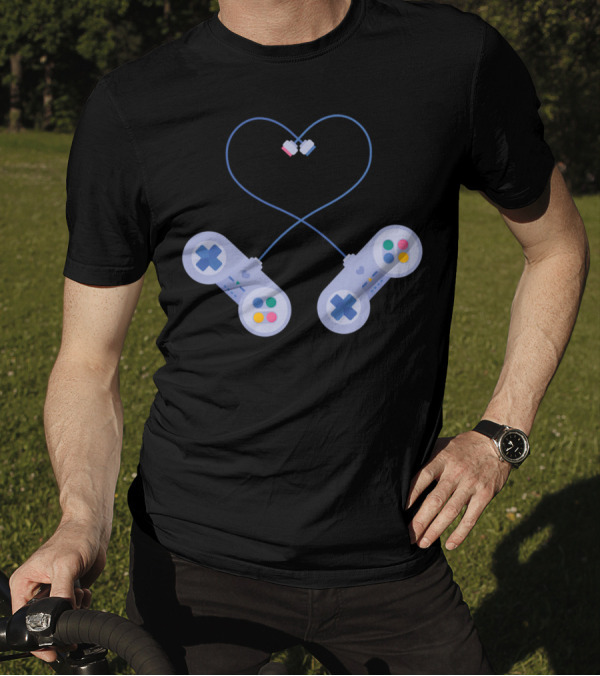 Be My Player Retro Gaming Love Controllers T-Shirt