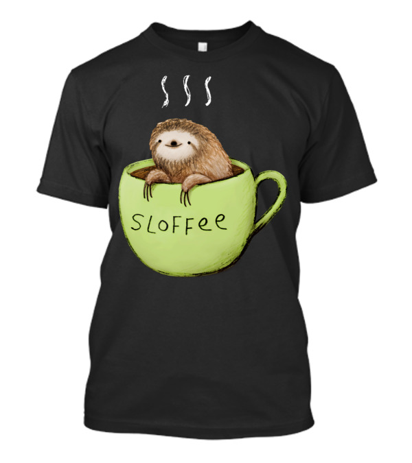 Sloffee Sloth In Coffee Cup With Steam T-Shirt