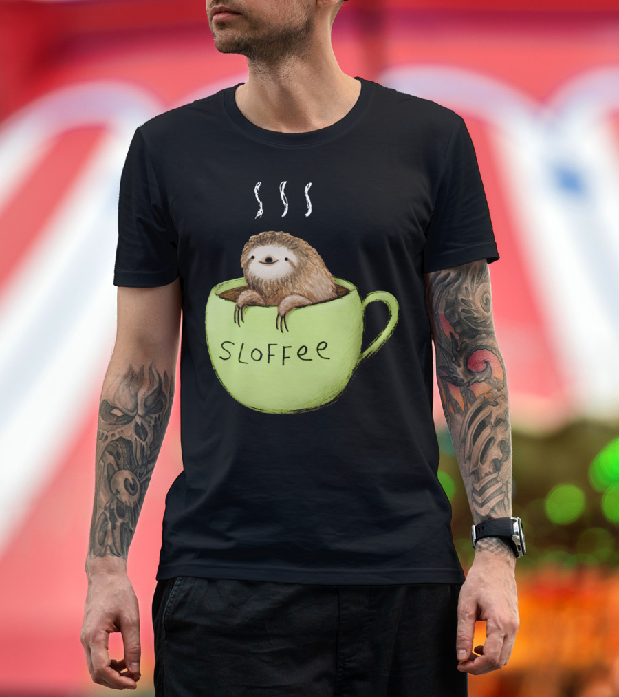 Sloffee Sloth in Coffee Cup with Steam T-Shirt