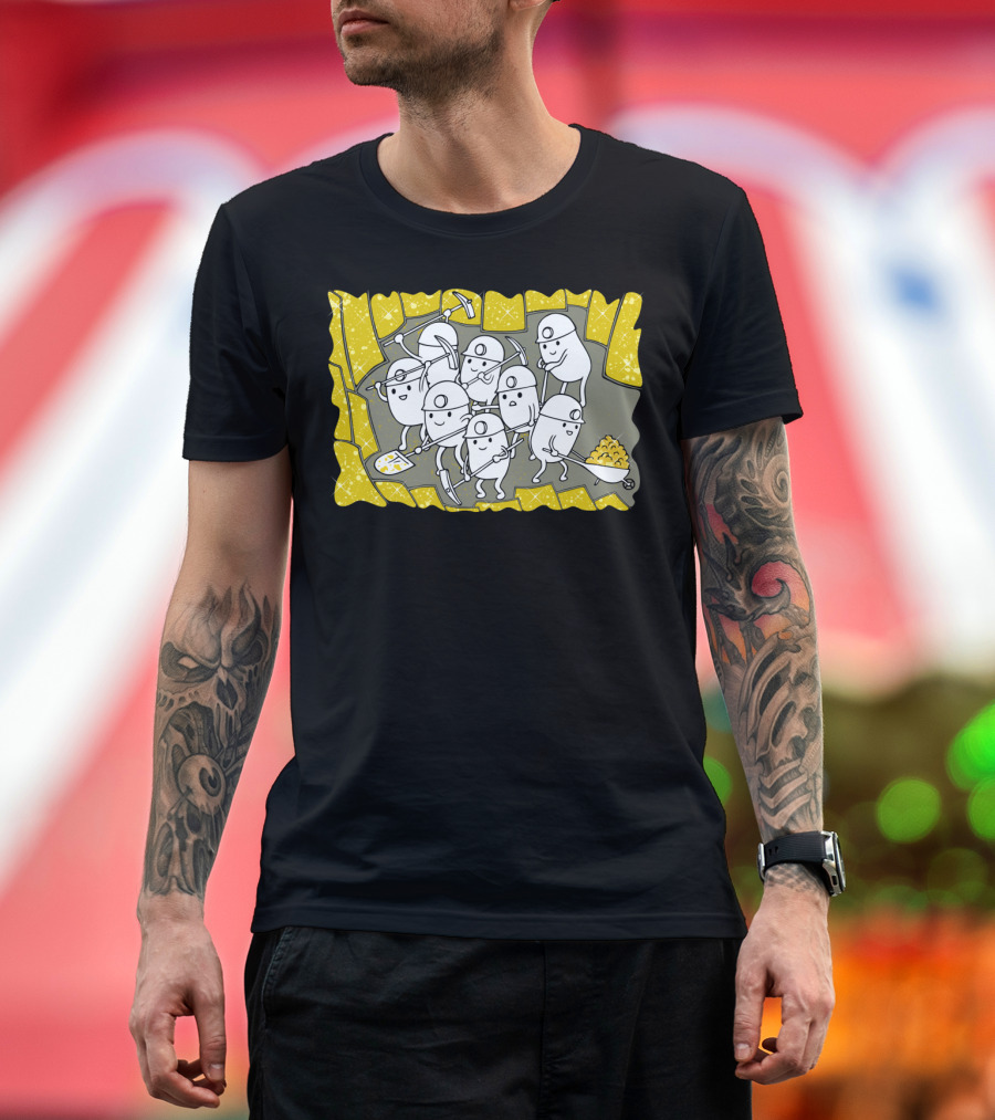 Gold Mining Cartoon Diggers with Gold Nuggets in Cave T-Shirt