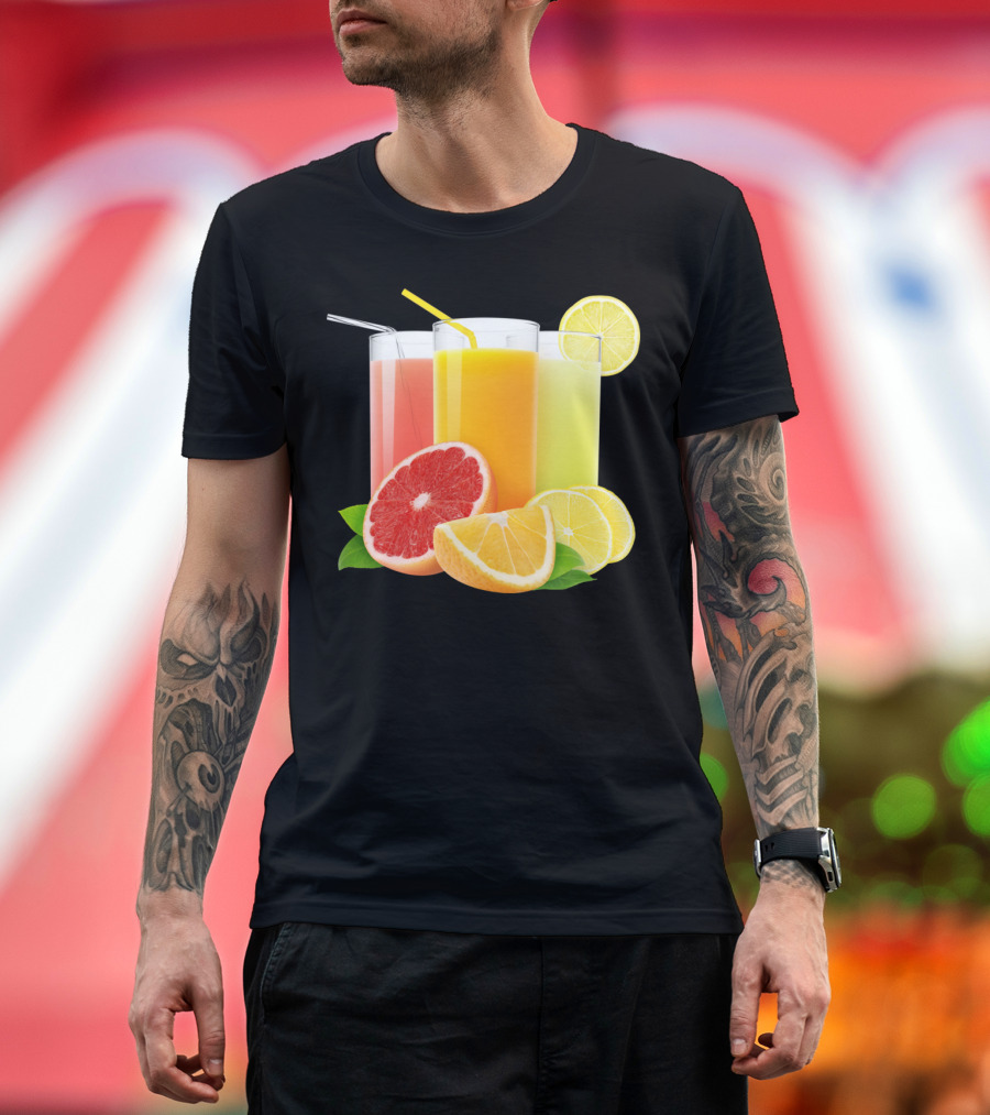 Fresh Citrus Juices Trio Grapefruit Orange Lemon T-Shirt
