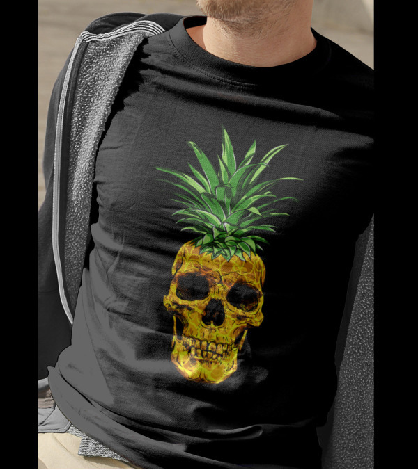 Fresh Pineapple Skull Art T-Shirt