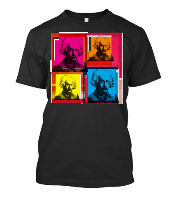 Albert Einstein Four-Color Pop Art Collage T-Shirt