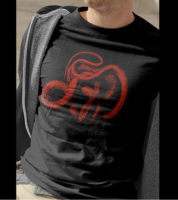 Snek 3 Snake Orange Red Coiled T-Shirt