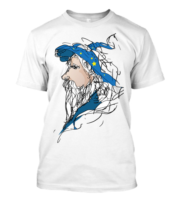 Old Wizard Magic Stars Sketch T-Shirt