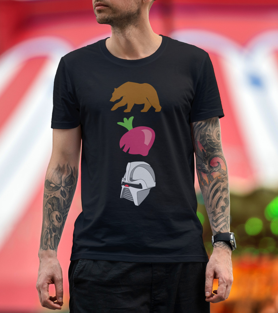 Bears Beets Battlestar Galactica Cylon Helmet T-Shirt