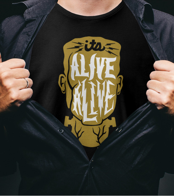 Its Alive Alive Frankenstein Monster Head T-Shirt