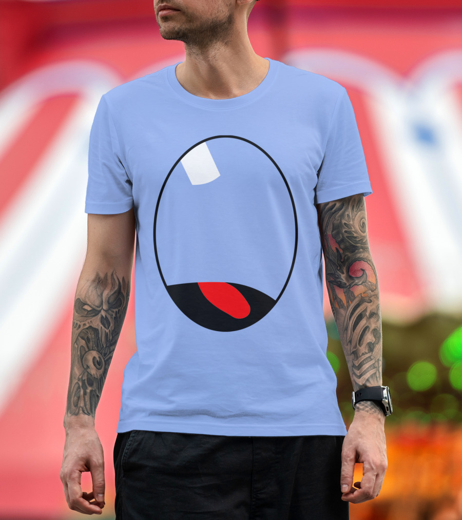 One Tooth Minimalist Cartoon Character Emphasis T-Shirt