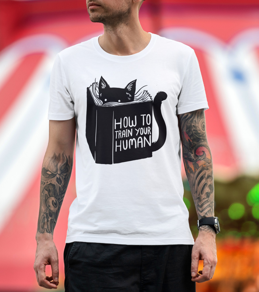 How To Train Your Human Book Cat T-Shirt