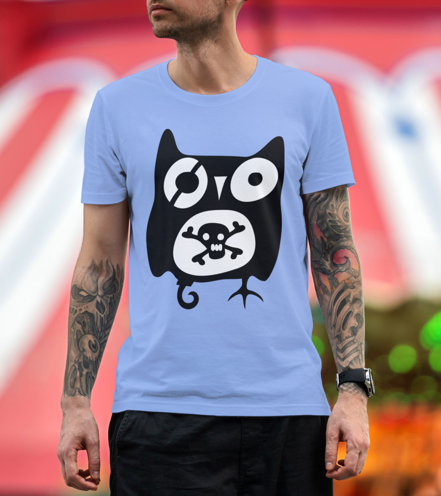 Danger Owl Pirate Skull and Crossbones T-Shirt