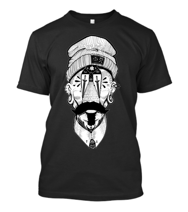 Face Steps Vision Stairs Moustache Earring T-Shirt