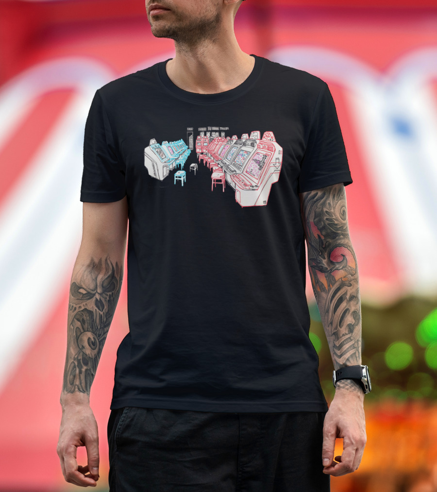 Danmaku Demons Arcade Machines Retro Gaming Aisle T-Shirt