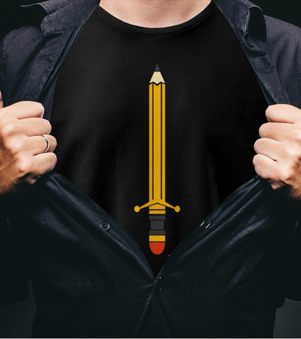 Weapon Of Mass Creation Pencil Sword T-Shirt