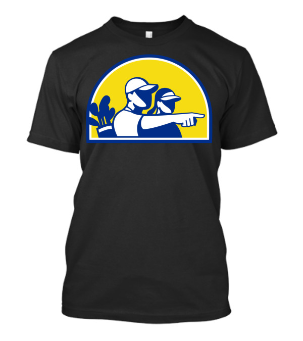 Caddie And Golfer Pointing With Golf Bag T-Shirt