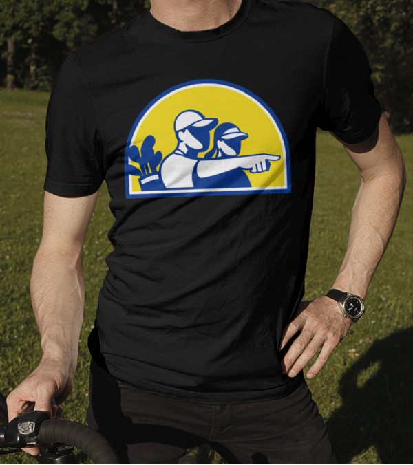 Caddie And Golfer Pointing With Golf Bag T-Shirt