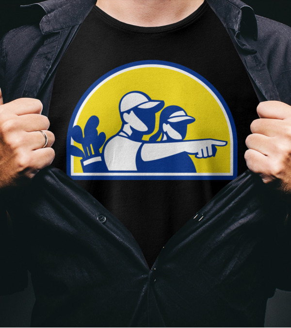 Caddie And Golfer Pointing With Golf Bag T-Shirt