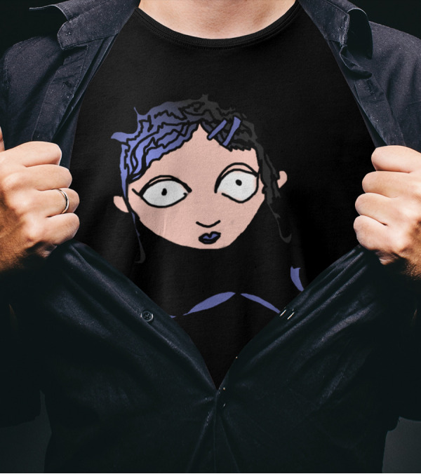 Weird Is Just Another Word For Awesome Face With Blue Hair T-Shirt