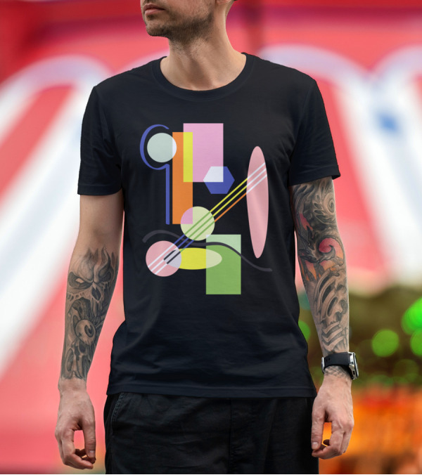 Premium T-Shirt: Optimism Colorful Geometric Abstract Shapes T-Shirt Optimism Colorful Geometric Abstract Shapes T-Shirt