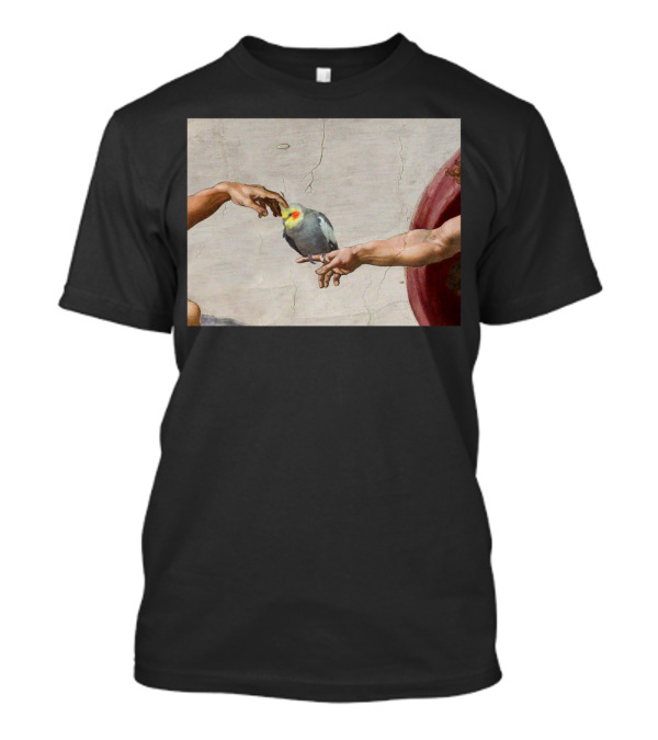 Creation Of Adam With Cockatiel Scritching T-Shirt