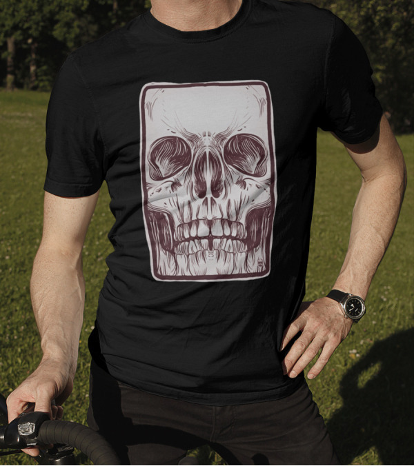 Rectangular Front Skull T-Shirt