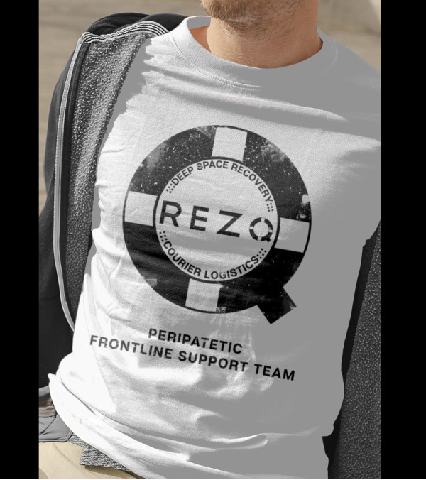 PERIPATETIC FRONTLINE SUPPORT TEAM REZQ DEEP SPACE RECOVERY COURIER LOGISTICS T-Shirt
