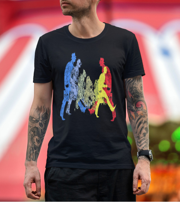 Premium T-Shirt: In Hurry Silhouette Trio Multi-Color Movement T-Shirt In Hurry Silhouette Trio Multi-Color Movement T-Shirt
