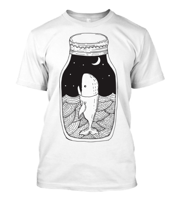 Whale And Night Sky In Jar T-Shirt