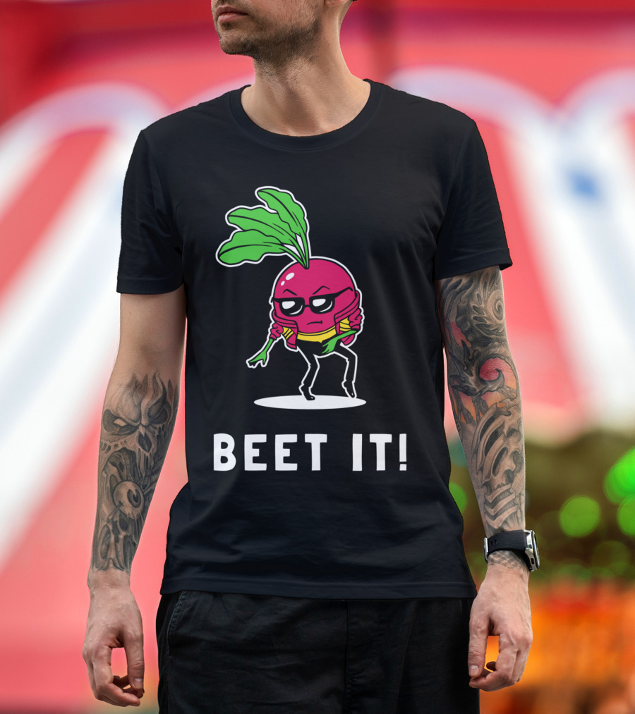 BEET IT Cool Cartoon Beet with Sunglasses and Jacket T-Shirt