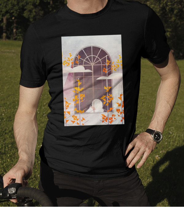 Outside The Window Autumn Leaves And Clouds T-Shirt