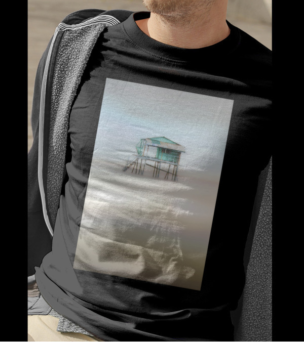 In Perfect Isolation Bl Misty Coastal House On Stilts T-Shirt