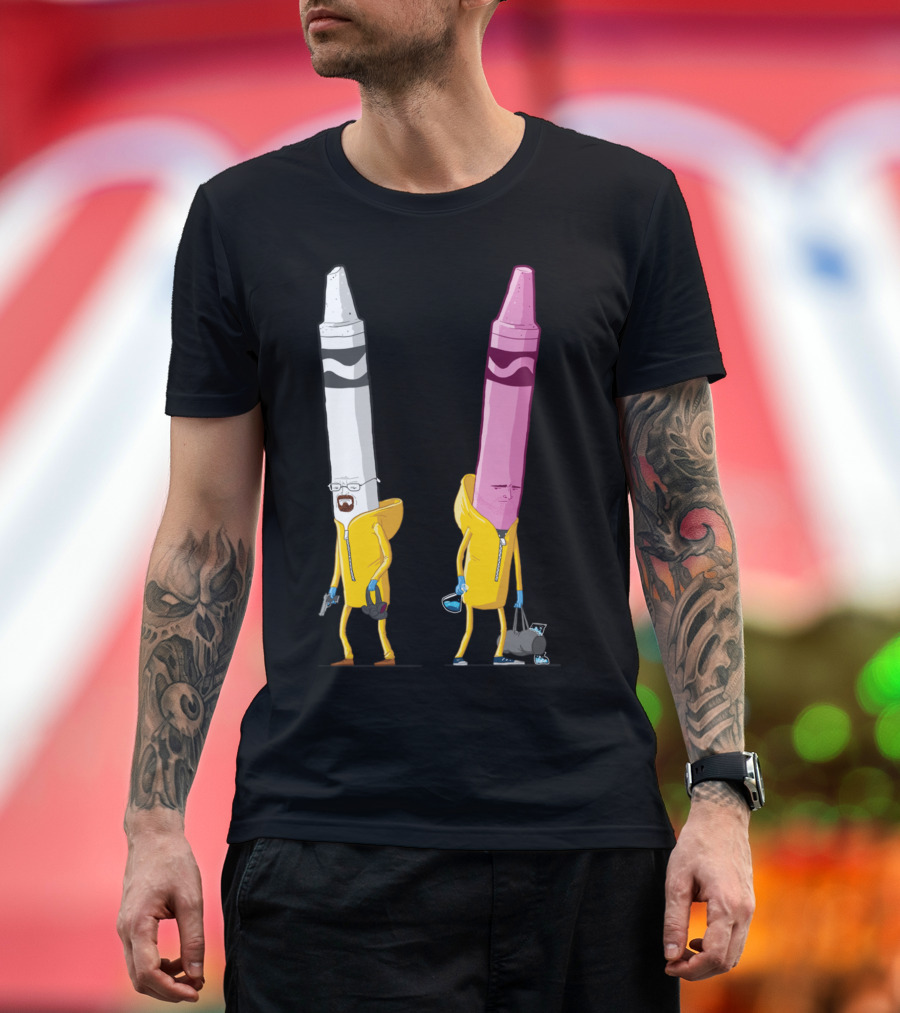 White And Pink Breaking Bad Crayons T-Shirt